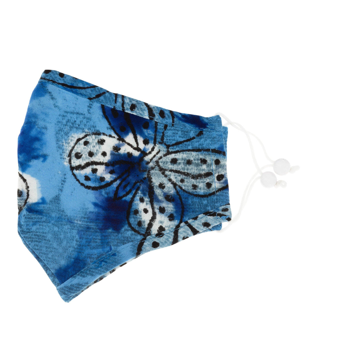 Tie-Dyed Butterfly Cotton Face Mask & Button Headband Set