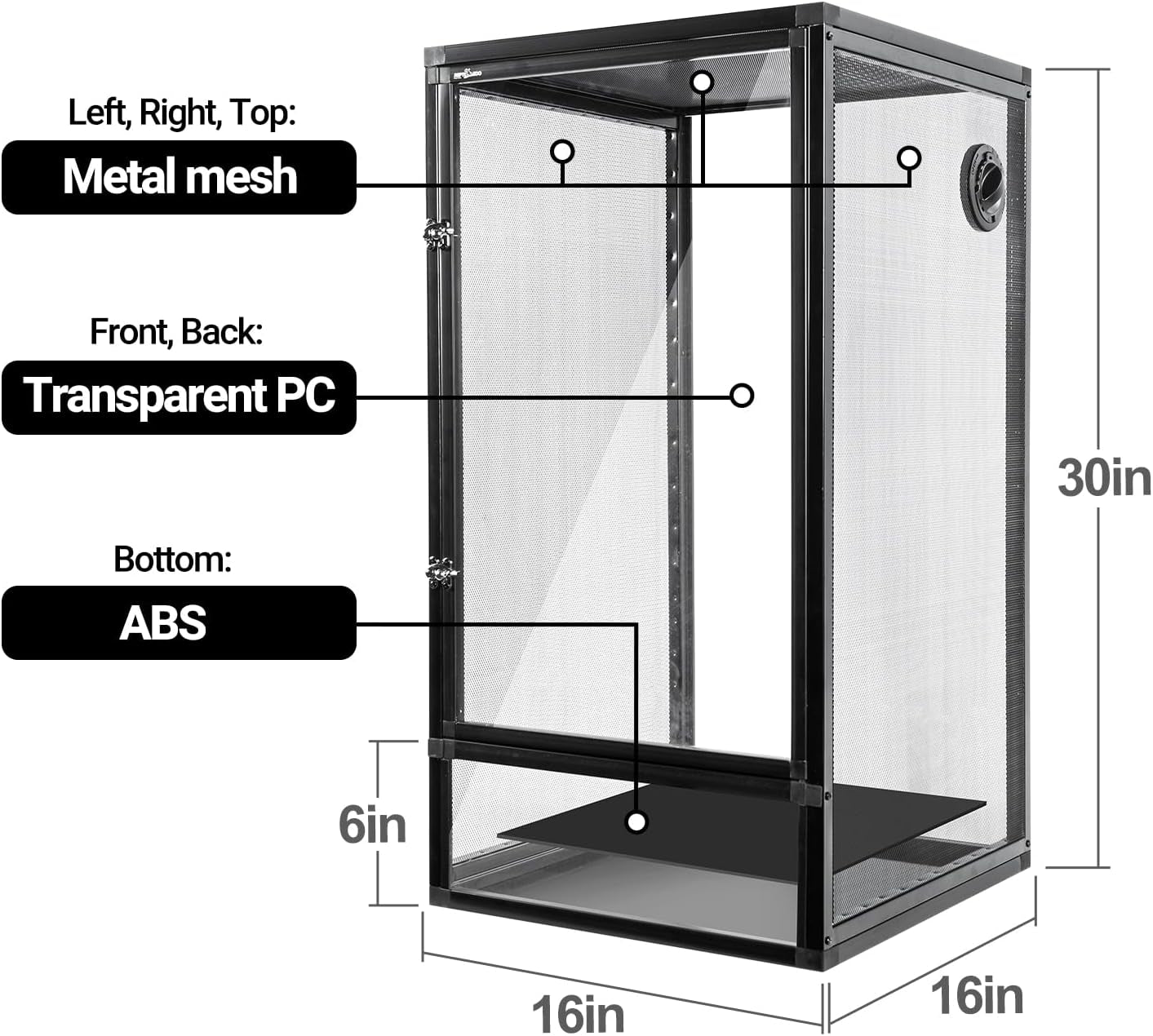 34-Gallon Chameleon Cage & Vertical Screen Terrarium