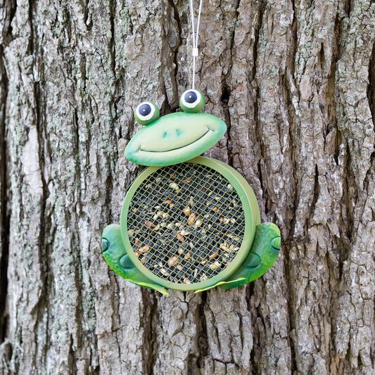 Friendly Frog Mesh Hanging Bird Feeder