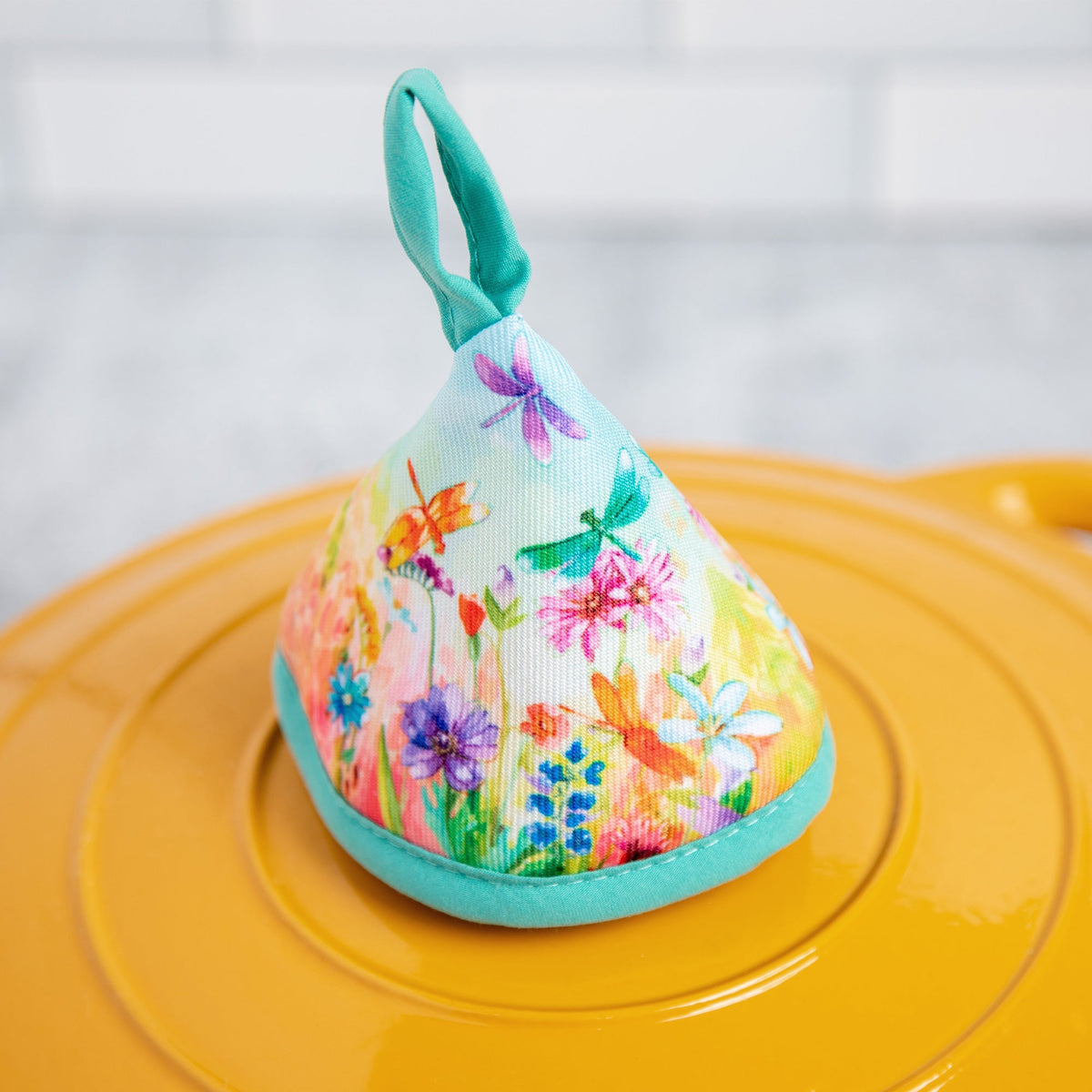 Wildflower & Dragonfly Insulated Pot Lid Hats (Set of 4)