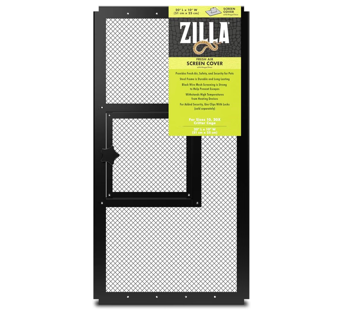 Zilla Fresh-Air Steel Screen Cover with Hinged Door (20" x 10")