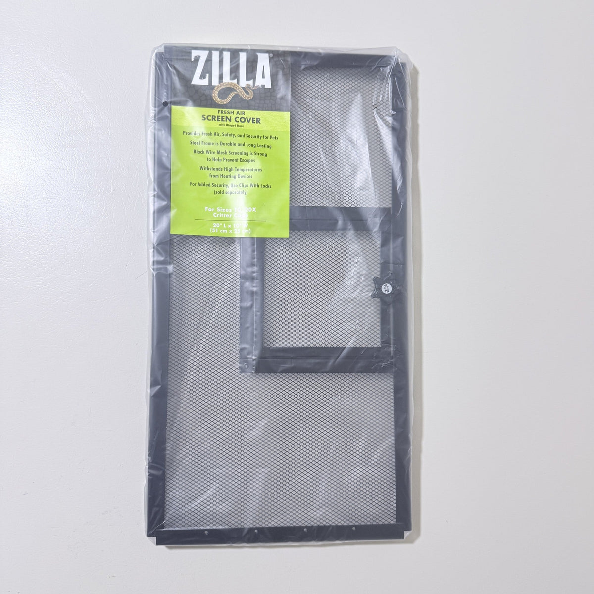 Zilla Fresh-Air Steel Screen Cover with Hinged Door (20" x 10")