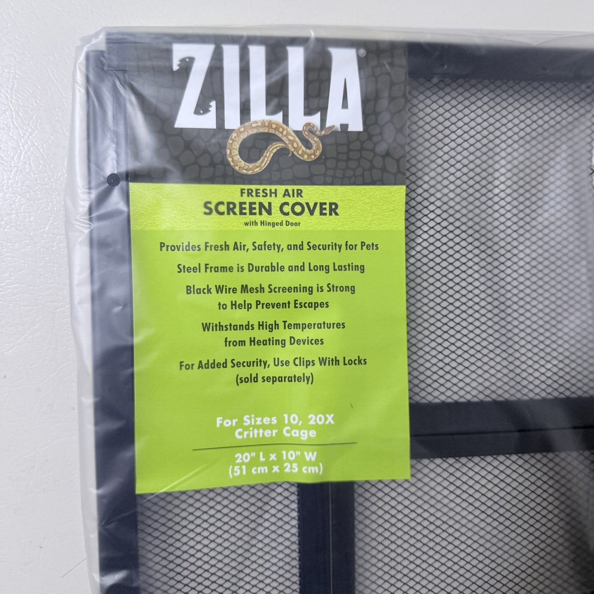 Zilla Fresh-Air Steel Screen Cover with Hinged Door (20" x 10")