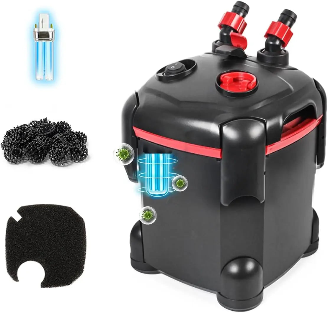 Canister Freshwater Aquarium Filter 172GPH or 225GPH Ultra Quiet up to 55 Gal