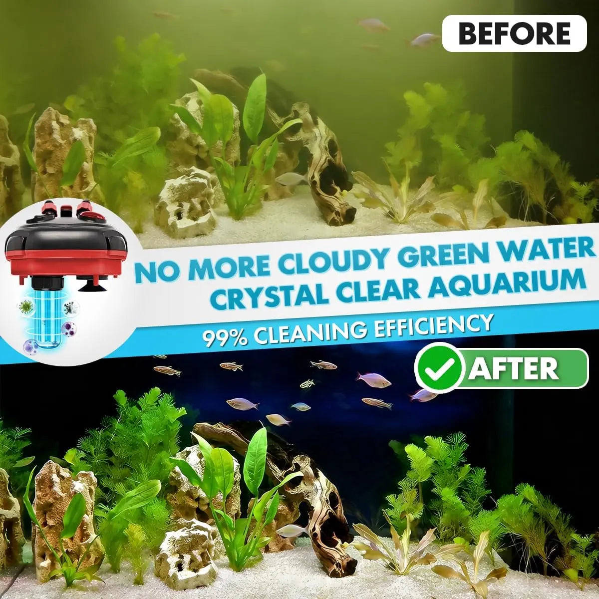 Canister Freshwater Aquarium Filter 172GPH or 225GPH Ultra Quiet up to 55 Gal