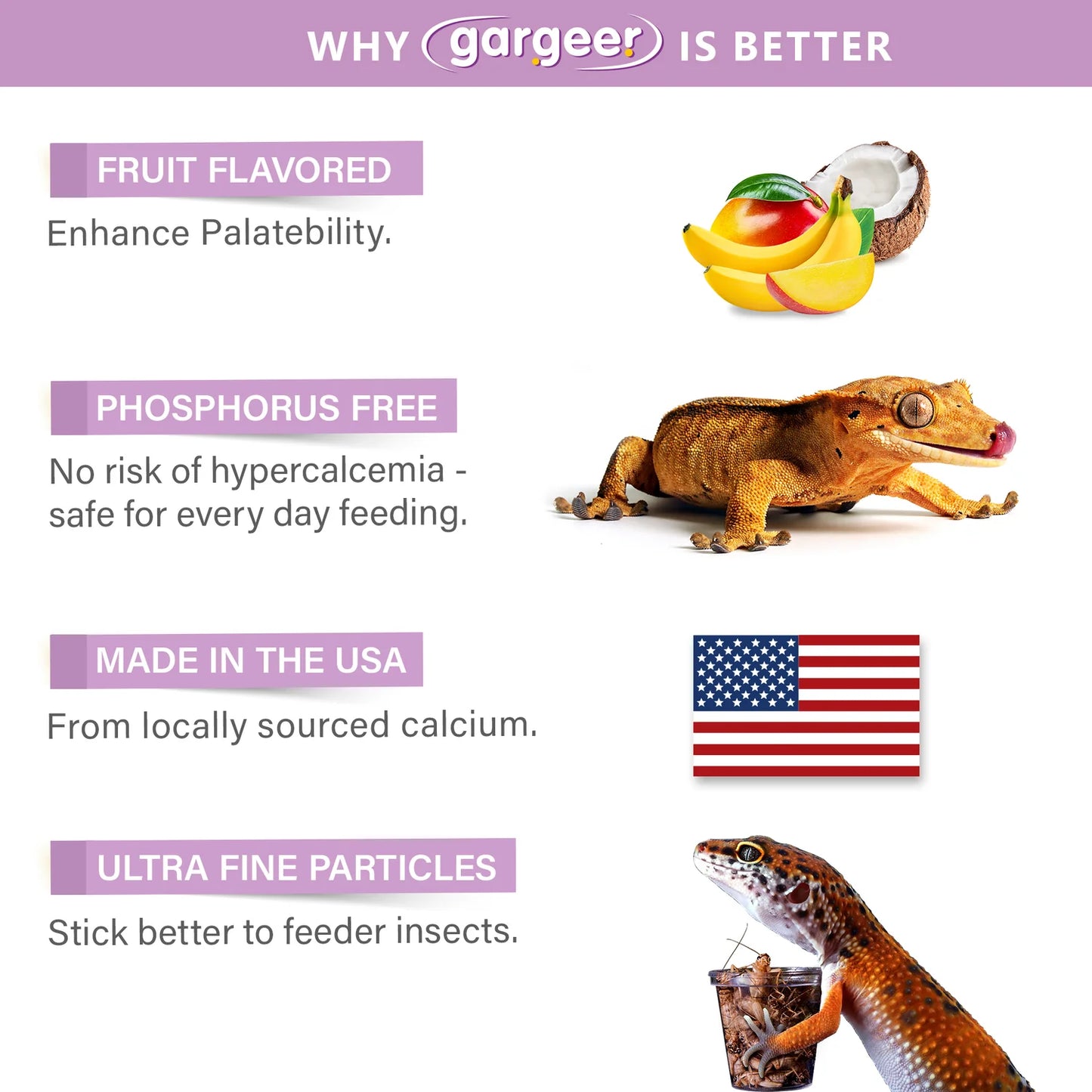 Gargeer Gentle Geck Tropical Flavoured Calcium (Without D3)