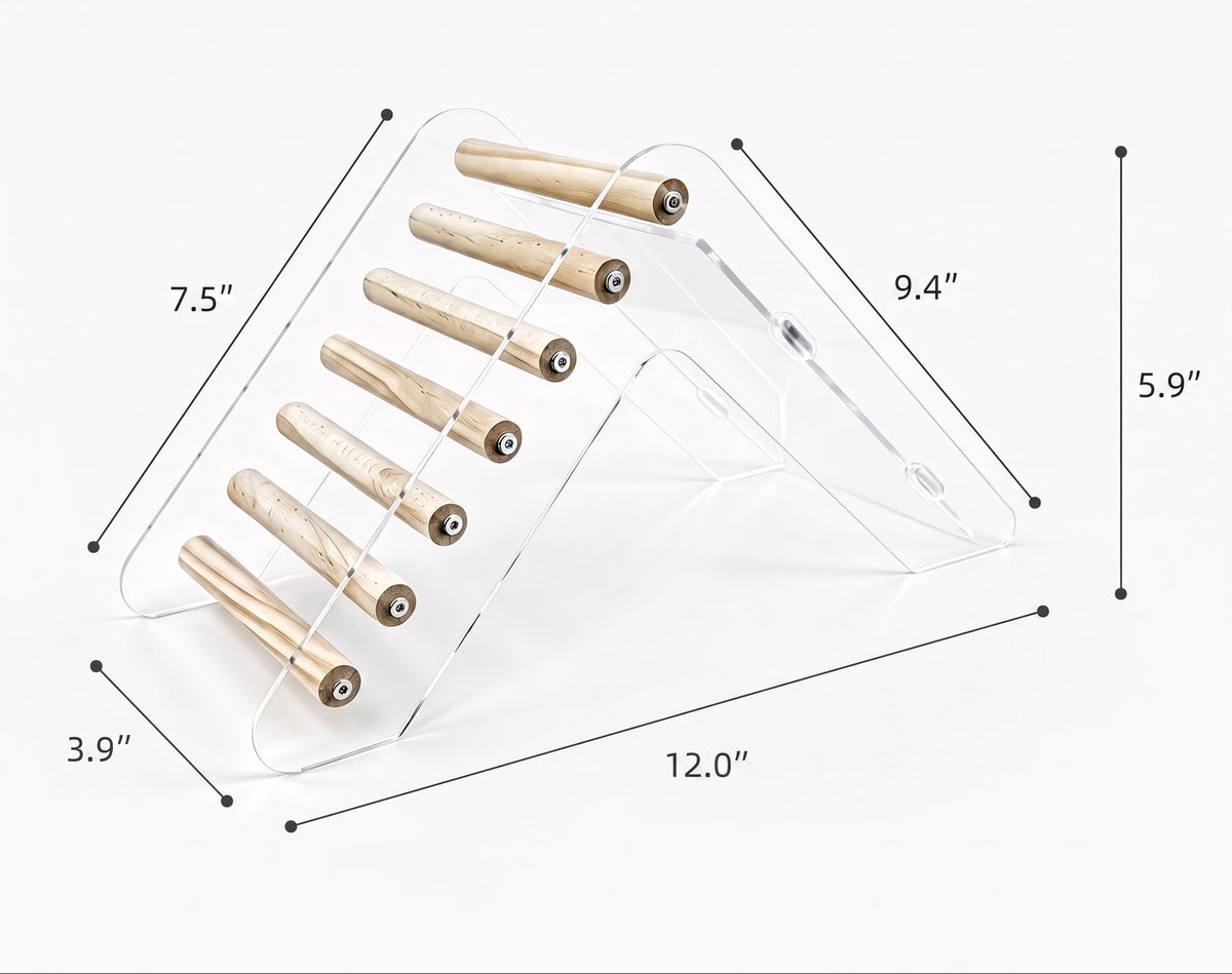 Dual-Sided Acrylic Climbing Ladder & Terrarium Activity Ramp