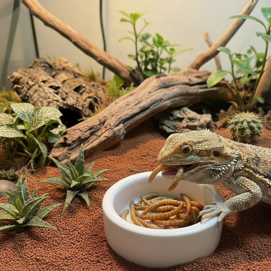 Escape-Proof Ceramic Feeder Dish for Worms & Live Feeders