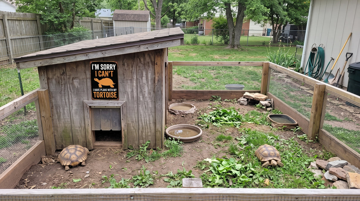 "Plans With My Tortoise" Vintage-Style Metal Tin Sign
