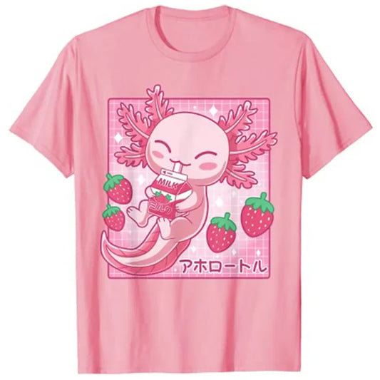 Axolotl Strawberry Milk T-Shirt