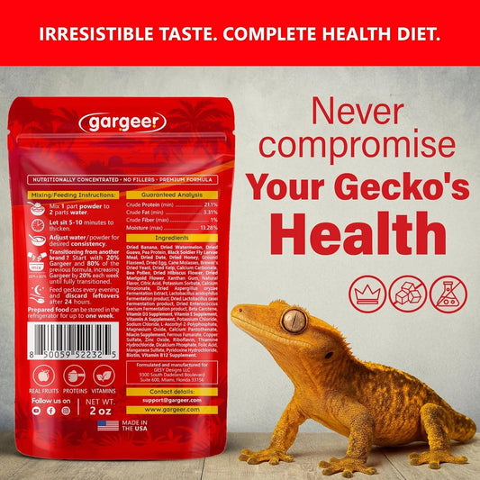 Gargeer 'Picky Geck' Watermelon Crush - Premium Crested Gecko Food | Hydration & Circulation Support
