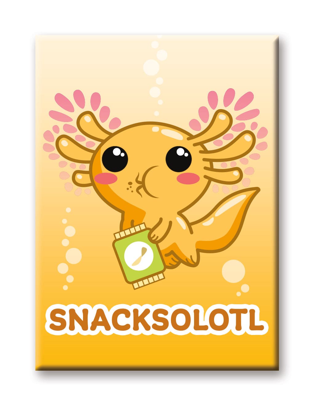 "Snacksolotl" Axolotl Flat Magnet – 2.5" x 3.5"