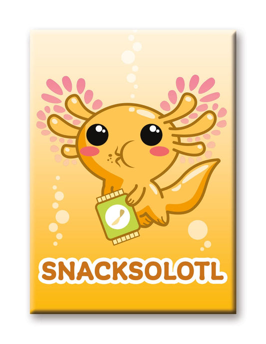 "Snacksolotl" Axolotl Flat Magnet – 2.5" x 3.5"