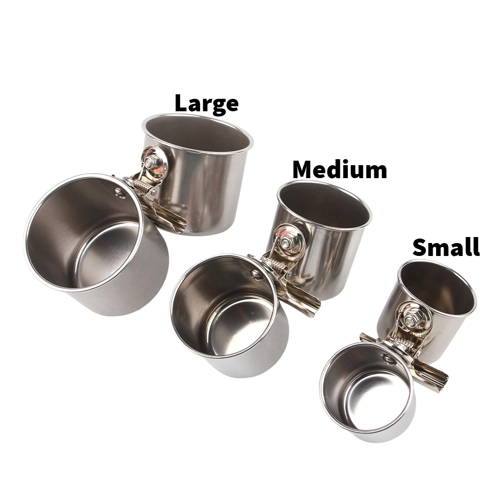 Dual Clamp-On Stainless Steel Elevated Feeding & Water Station