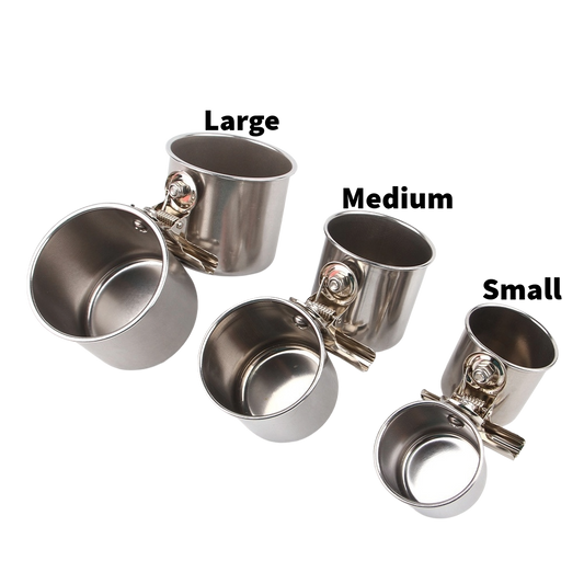 Dual Clamp-On Stainless Steel Elevated Feeding & Water Station