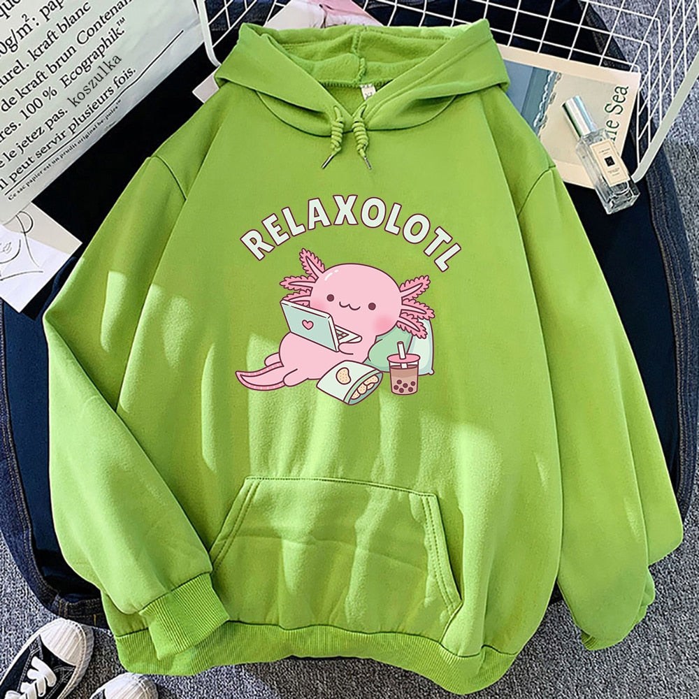 "Relaxolotl" Axolotl Pullover Hoodie