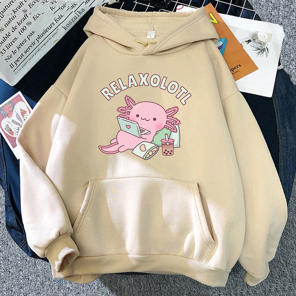 "Relaxolotl" Axolotl Pullover Hoodie