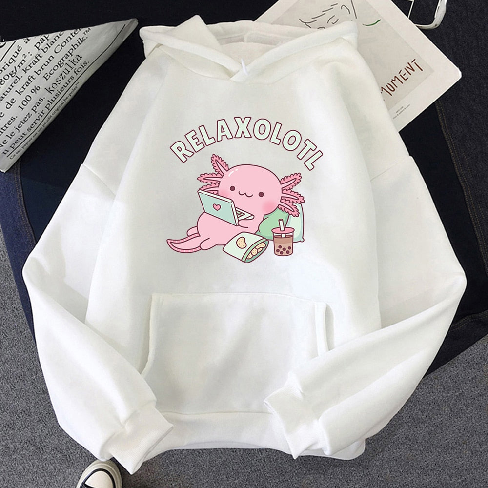 "Relaxolotl" Axolotl Pullover Hoodie