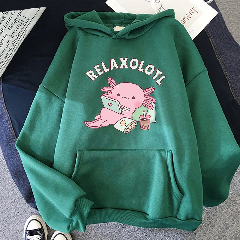 "Relaxolotl" Axolotl Pullover Hoodie