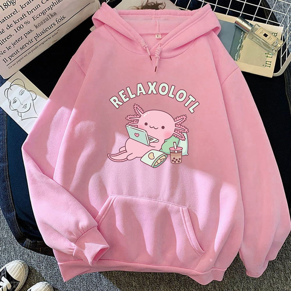 "Relaxolotl" Axolotl Pullover Hoodie