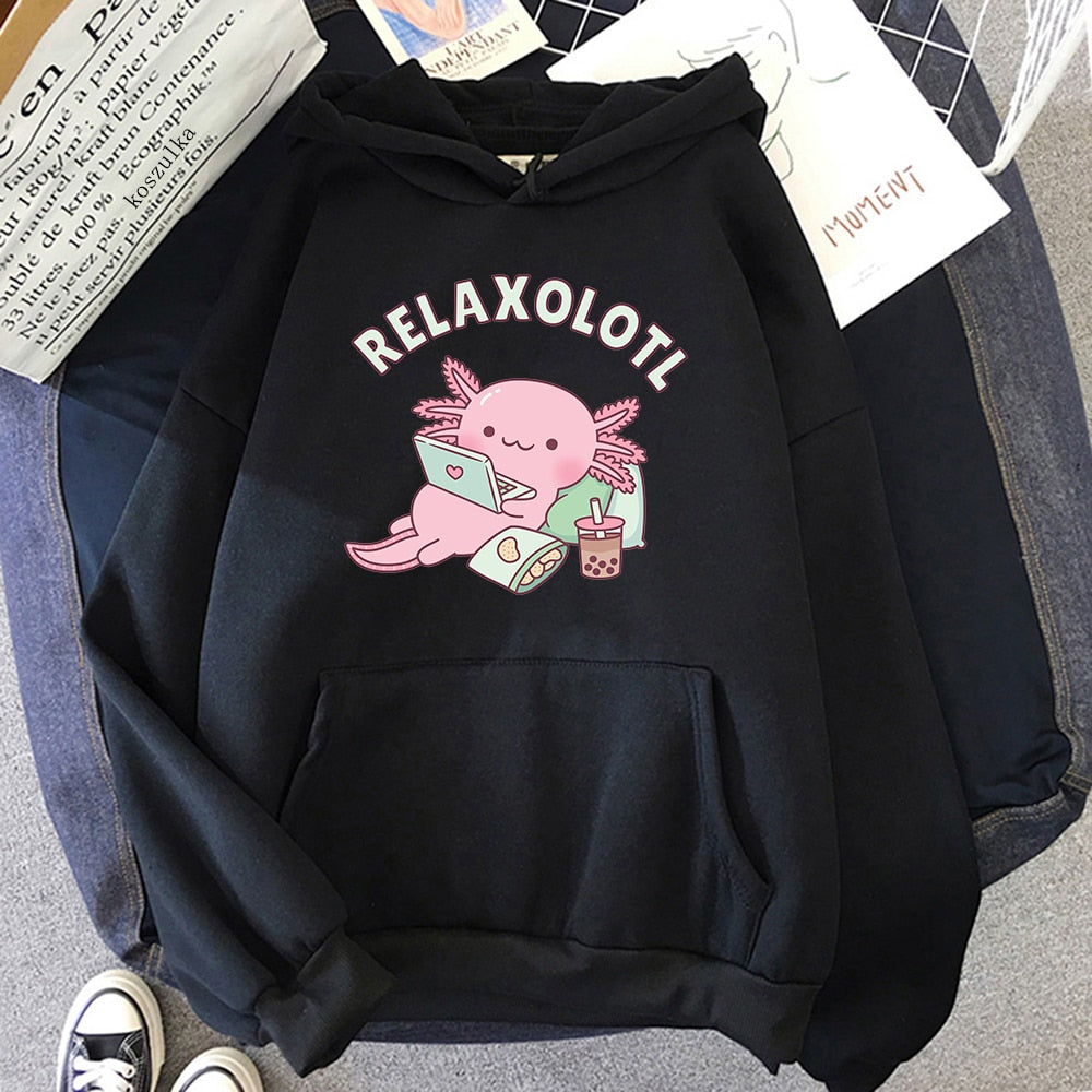 "Relaxolotl" Axolotl Pullover Hoodie