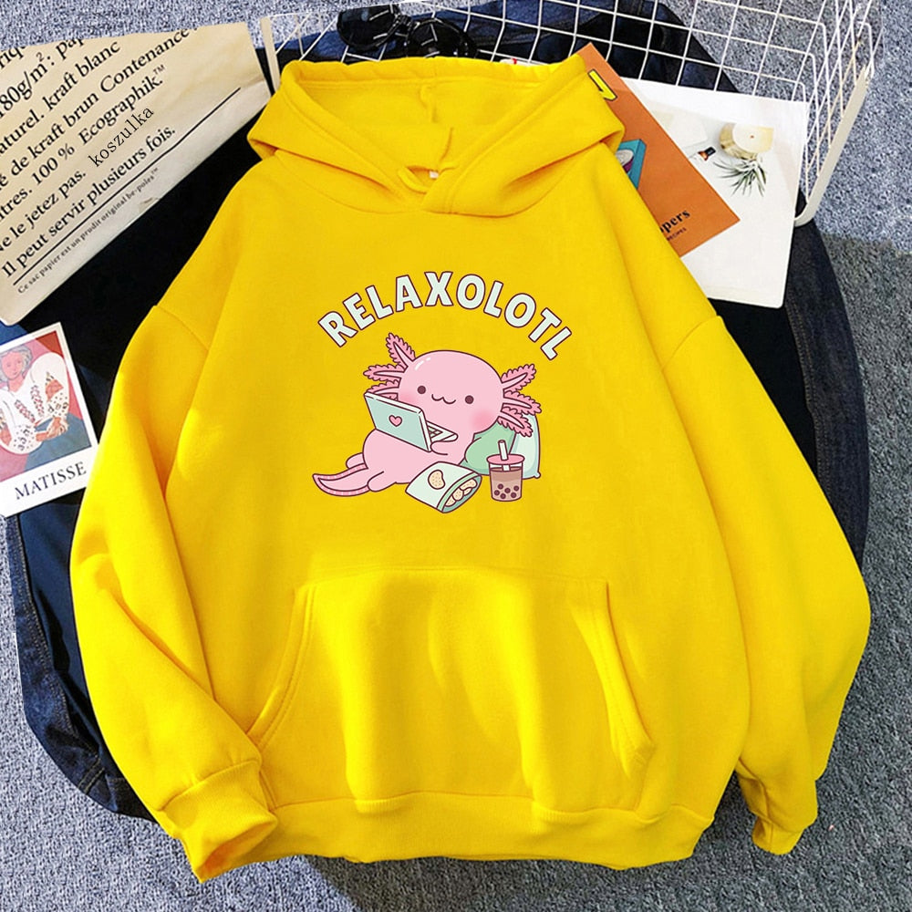"Relaxolotl" Axolotl Pullover Hoodie