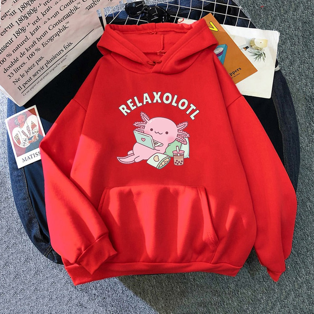 "Relaxolotl" Axolotl Pullover Hoodie