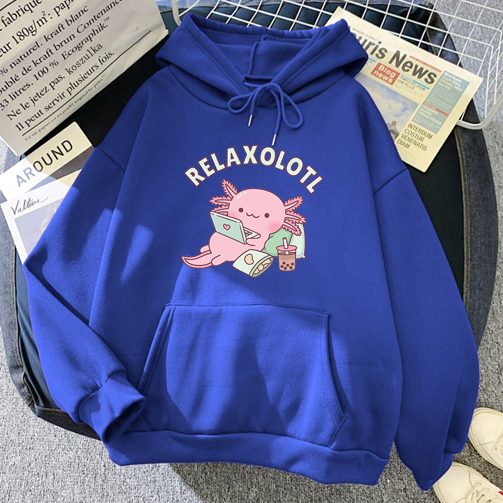 "Relaxolotl" Axolotl Pullover Hoodie