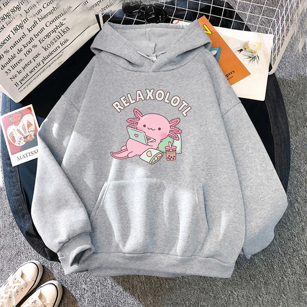 "Relaxolotl" Axolotl Pullover Hoodie