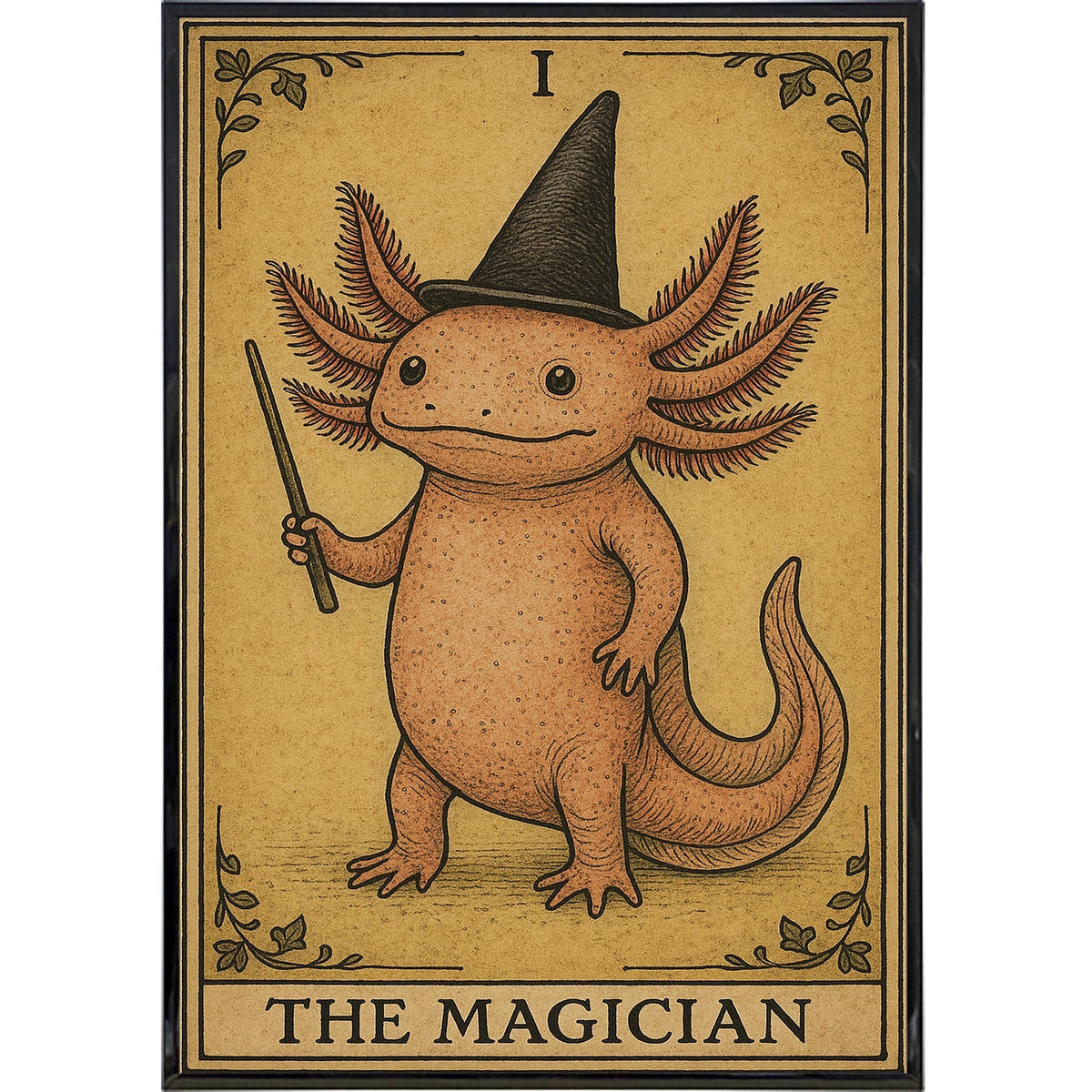 The Axolotl Magician Tarot Card Art Print