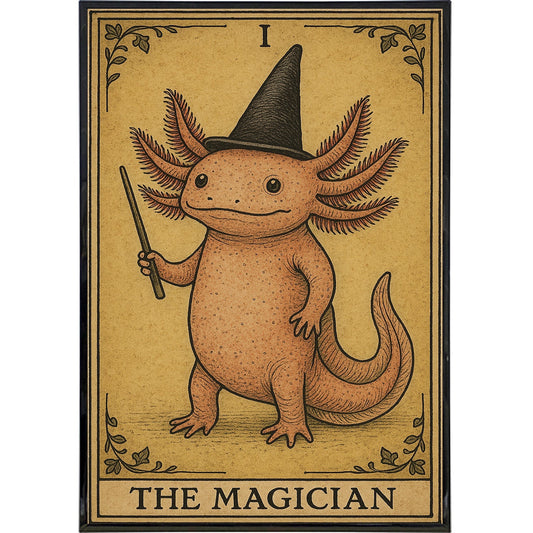 The Axolotl Magician Tarot Card Art Print
