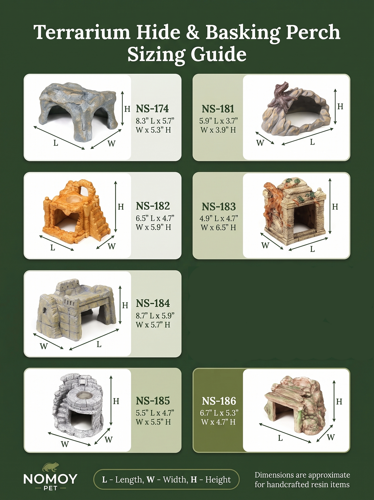 Multi-Level Resin Habitat Hides & Basking Perches