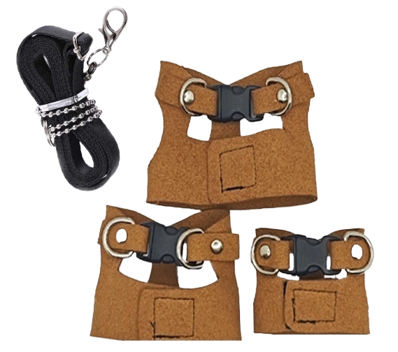 3-Piece Multi-Size Reptile Comfort Vest Harness & Leash Set