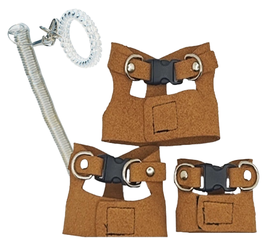 3-Piece Multi-Size Reptile Comfort Vest Harness & Leash Set