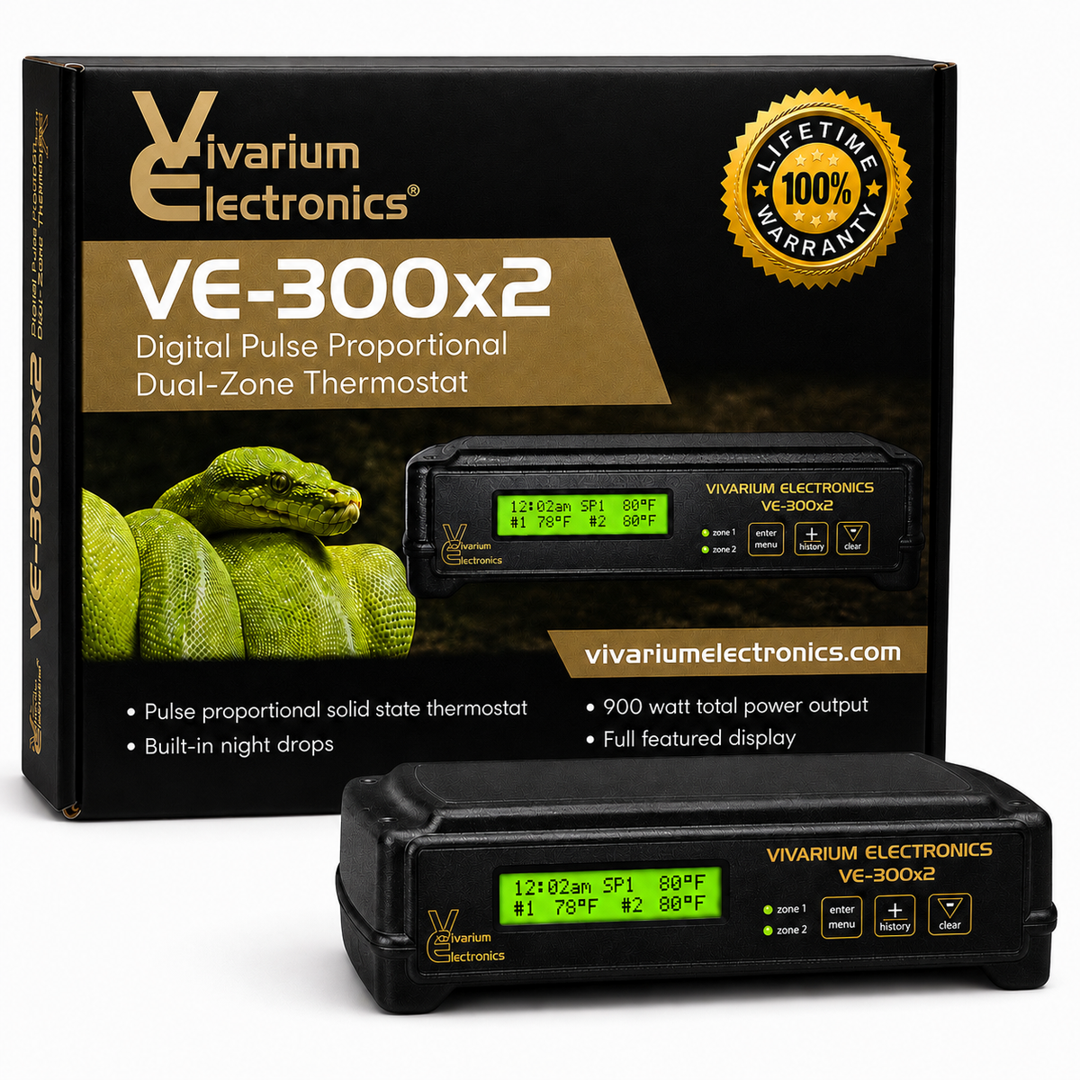 Vivarium Electronics VE300x2 Proportional Dual Zone Thermostat