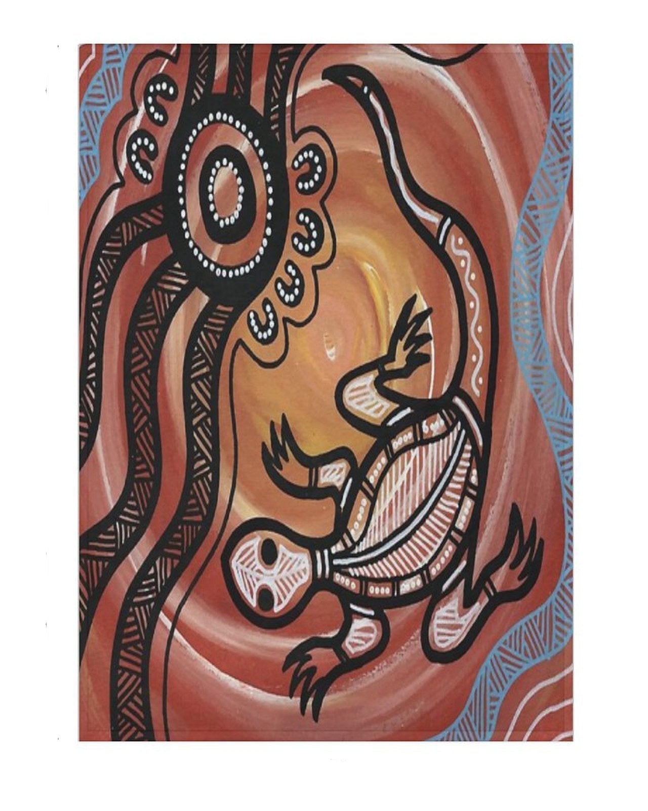 Aboriginal Art Inspired Throw Blanket