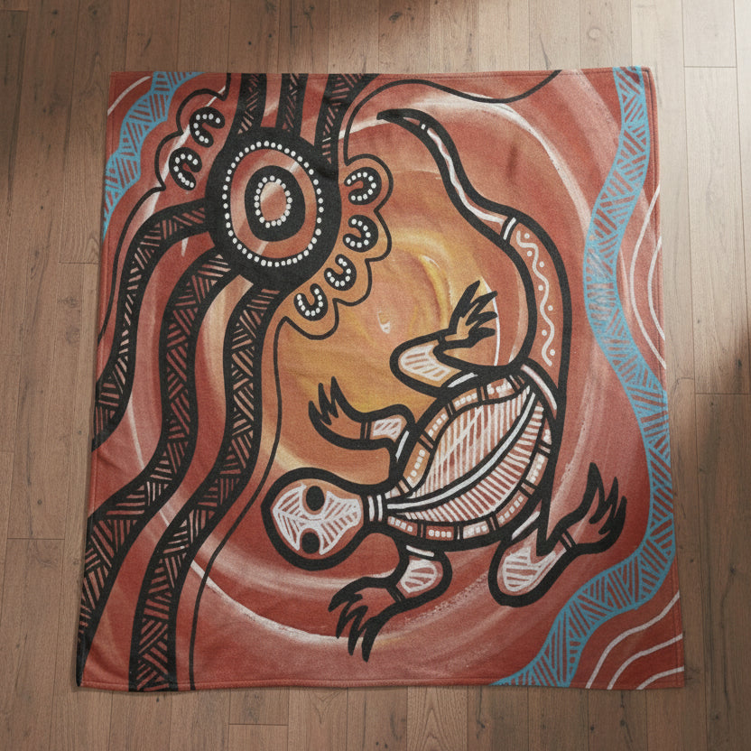 Aboriginal Art Inspired Throw Blanket