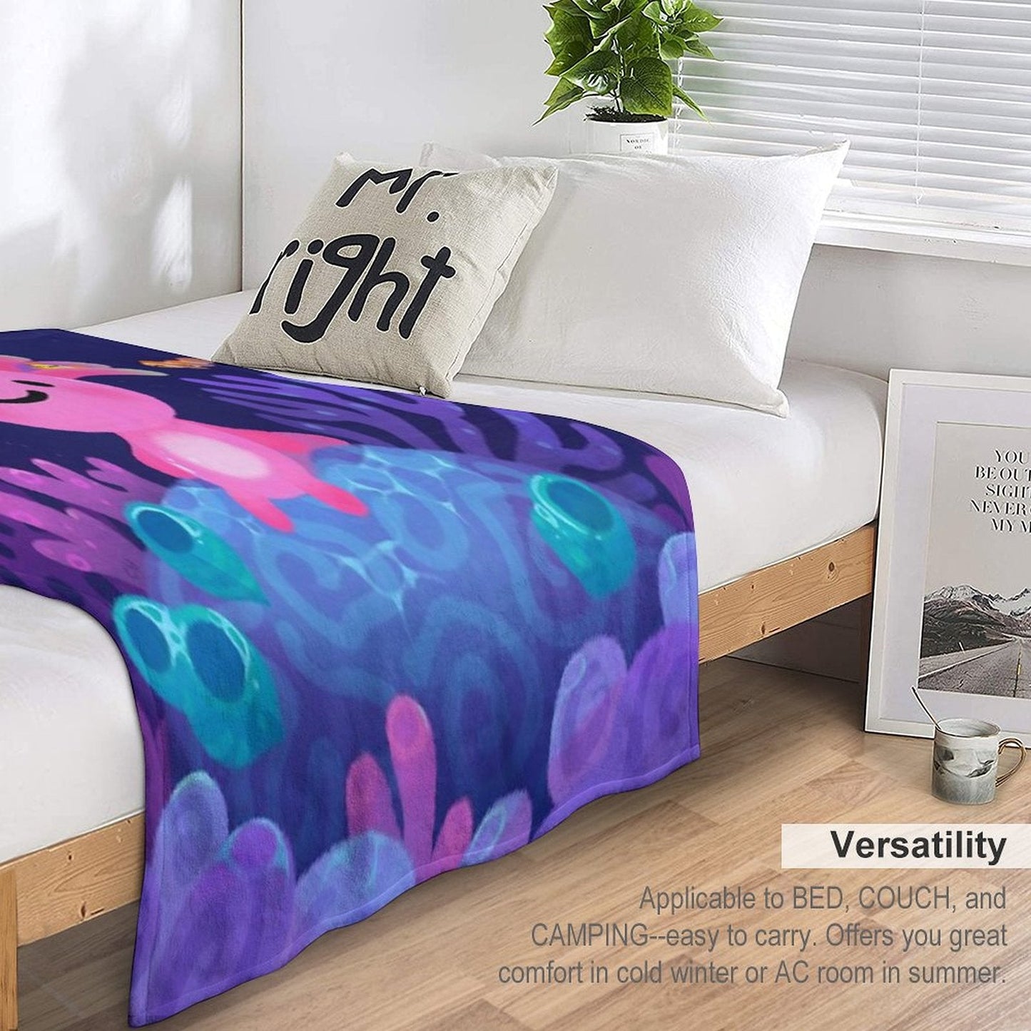 Coral Axolotl Throw Blanket