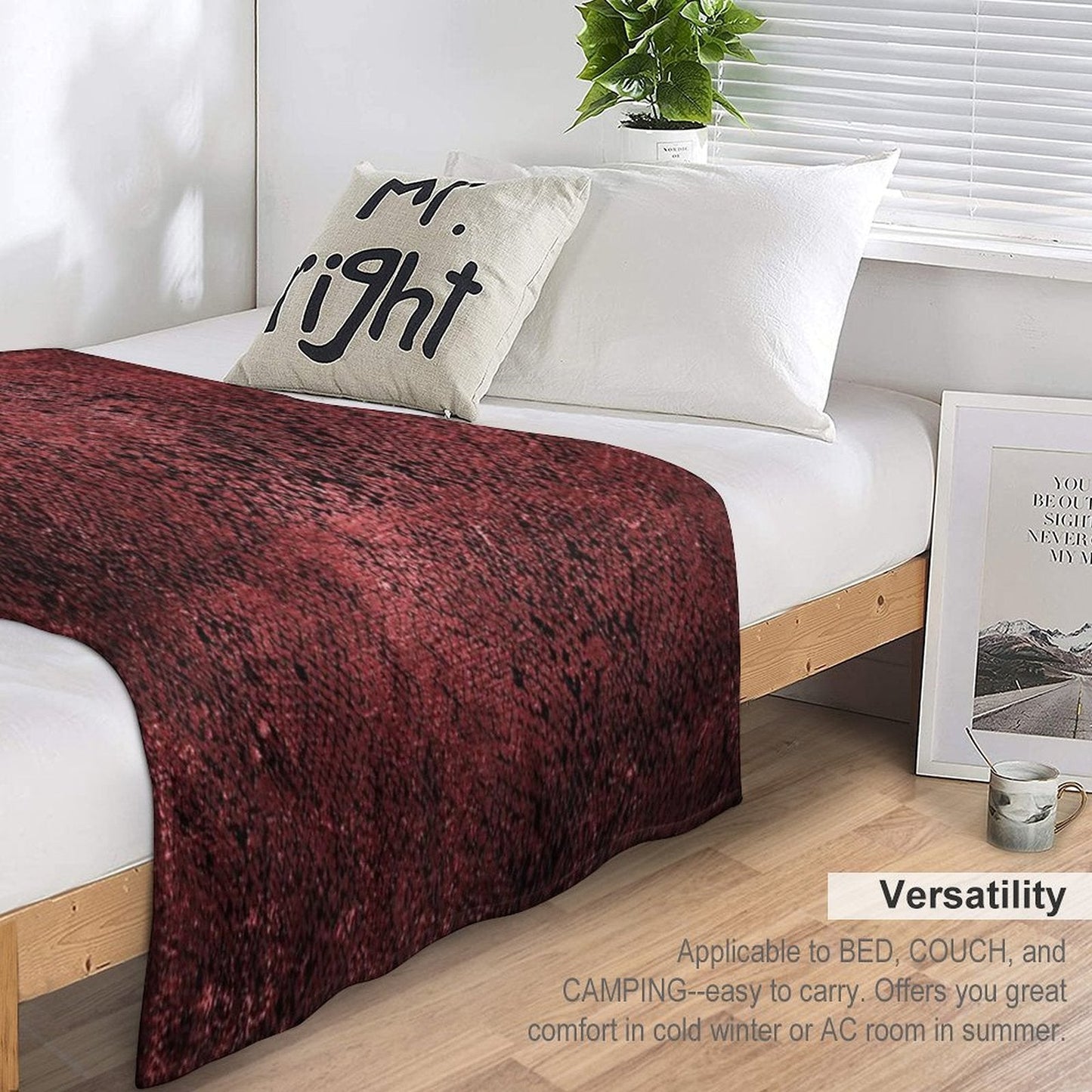Red Snake Skin Pattern Throw Blanket