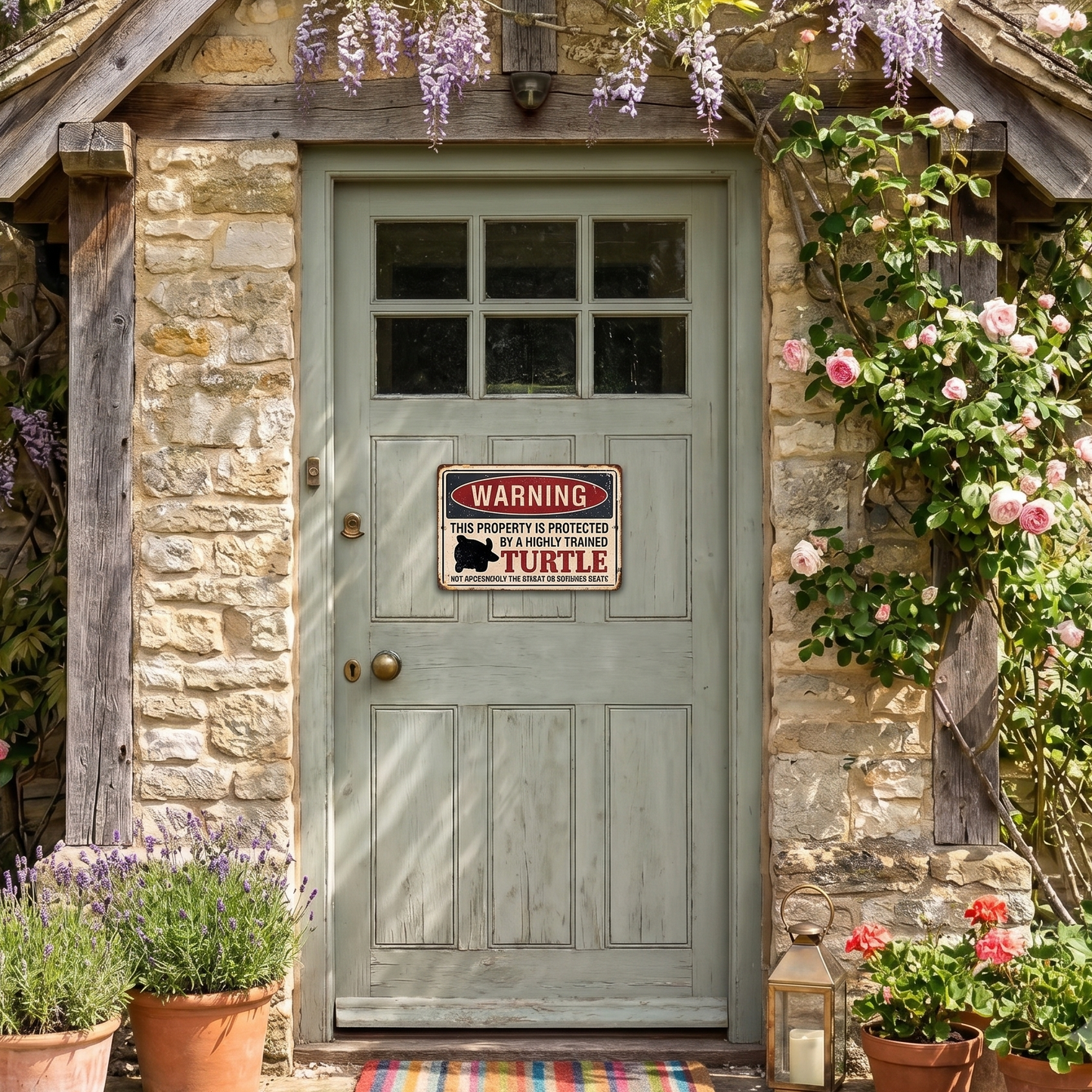 "Property Protected By Turtle" Metal Sign