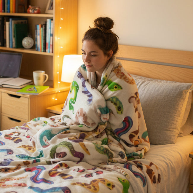 Colorful Snakes Throw Blanket