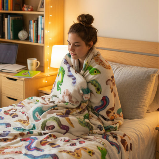 Colorful Snakes Throw Blanket