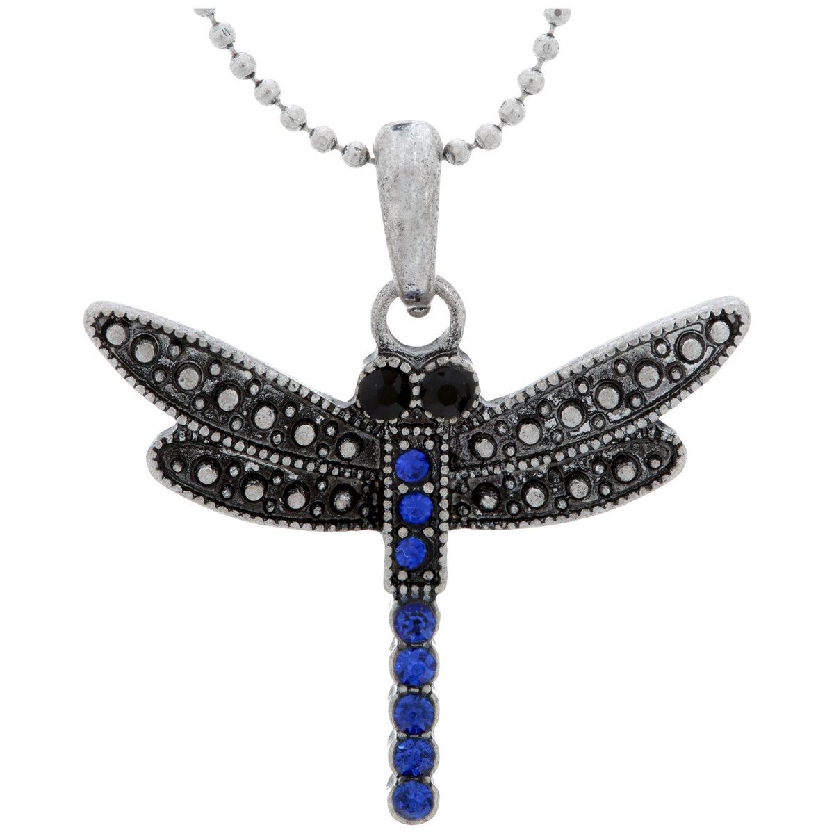 Colors of Life Dragonfly Crystal Pendant Necklace