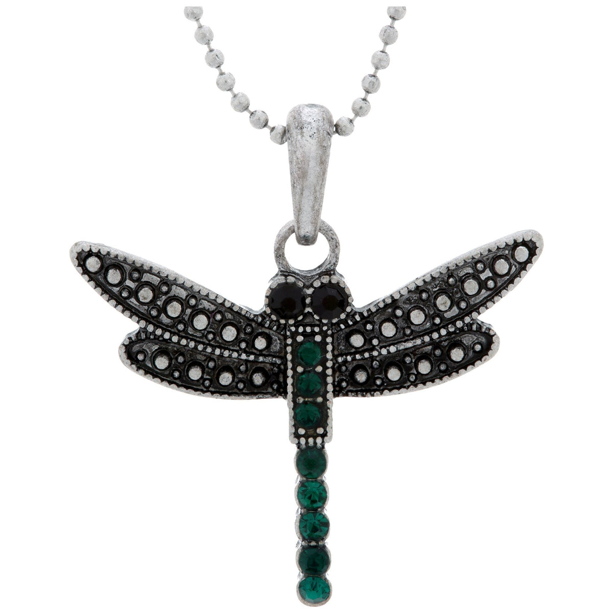 Colors of Life Dragonfly Crystal Pendant Necklace