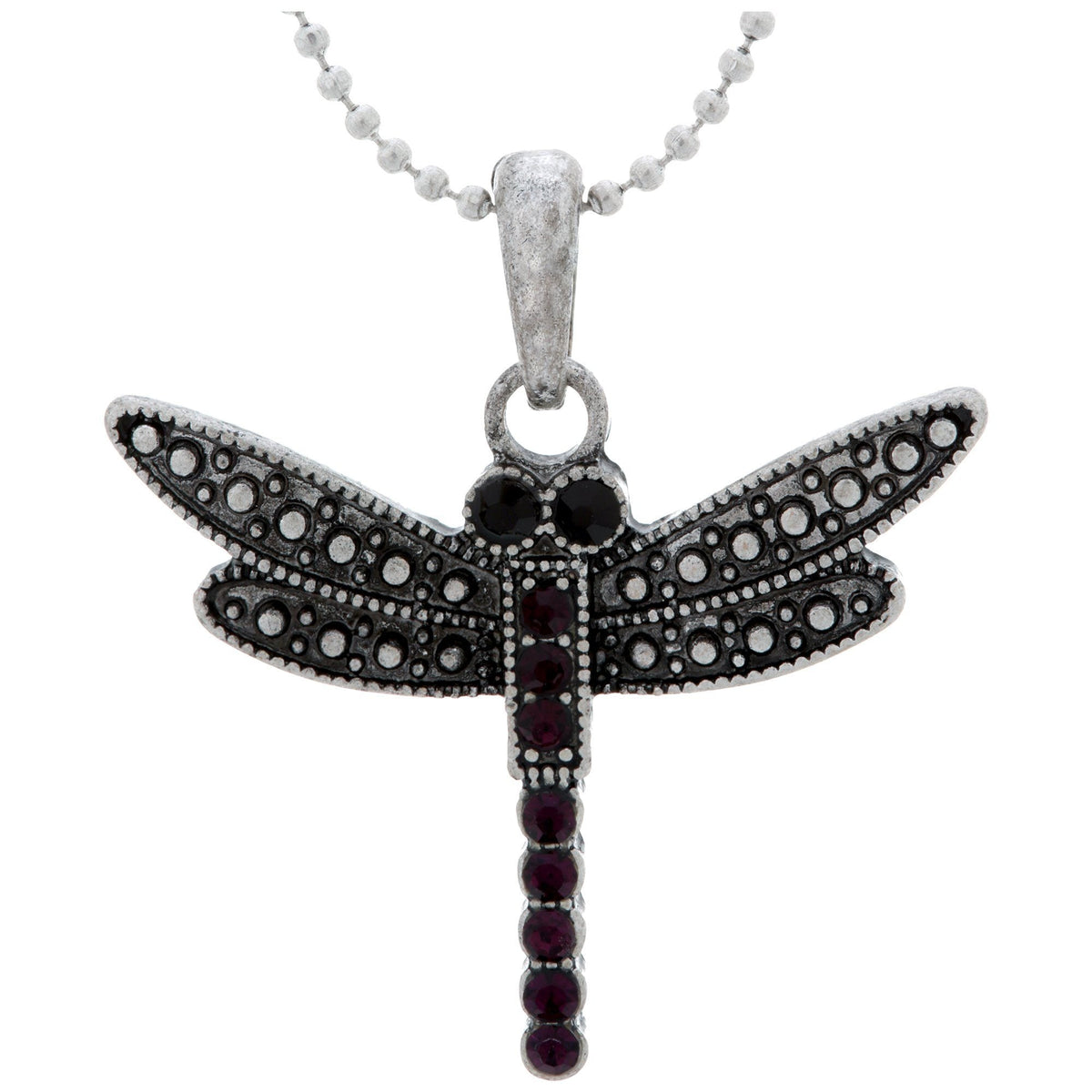 Colors of Life Dragonfly Crystal Pendant Necklace
