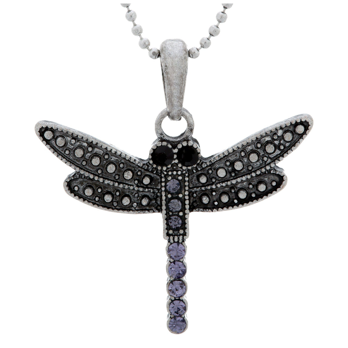 Colors of Life Dragonfly Crystal Pendant Necklace