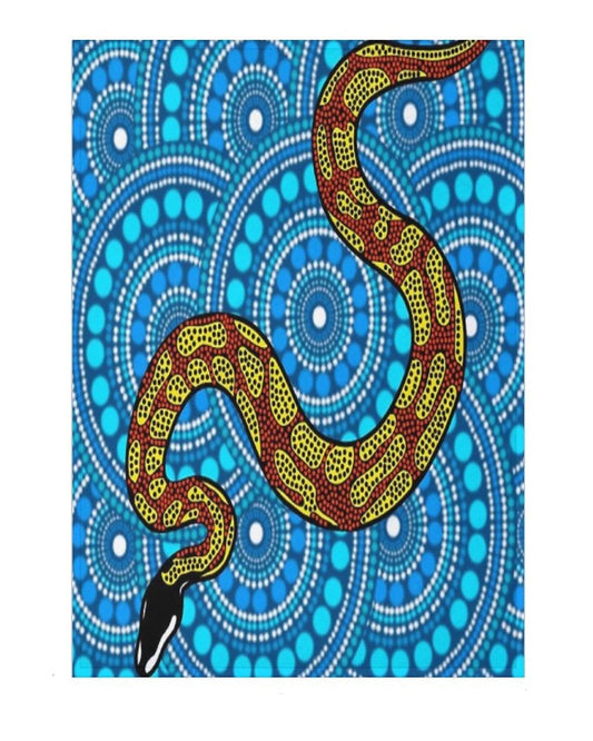 Aboriginal Dot Art Snake Flannel Throw Blanket