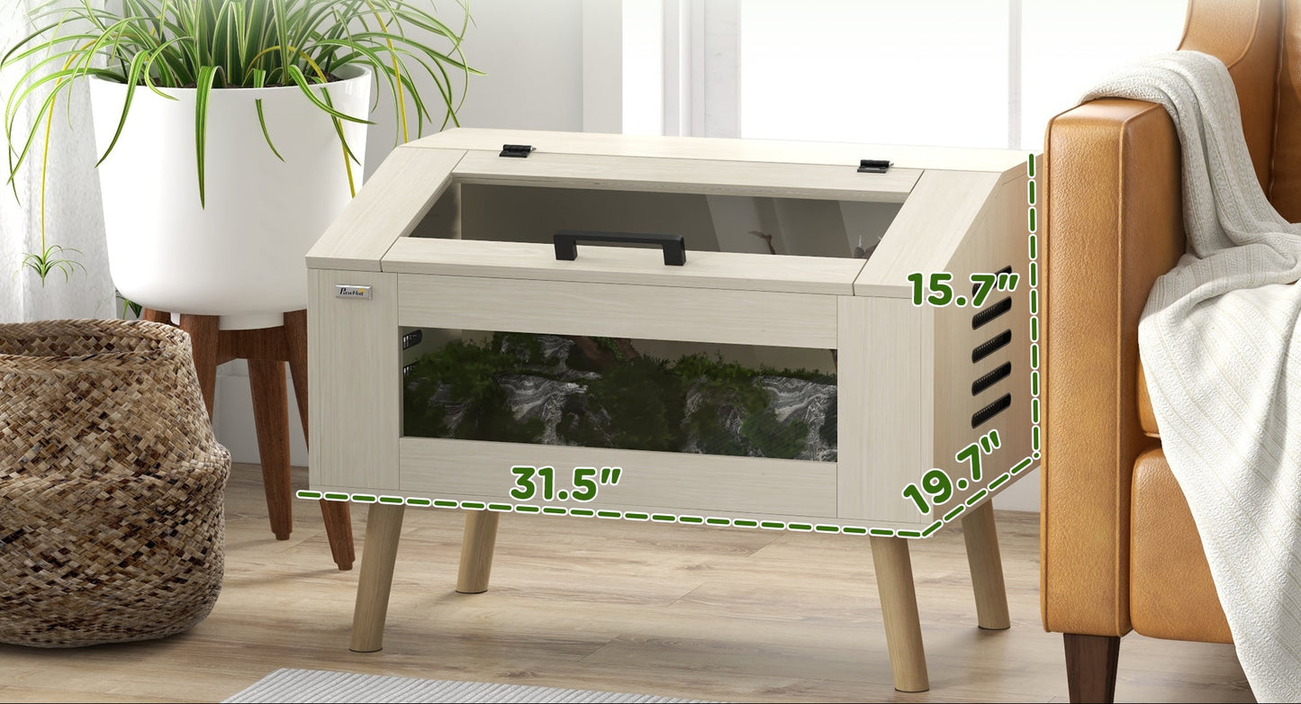 30 Gallon Wooden Reptile Enclosure with Legs & Tempered Glass Viewing