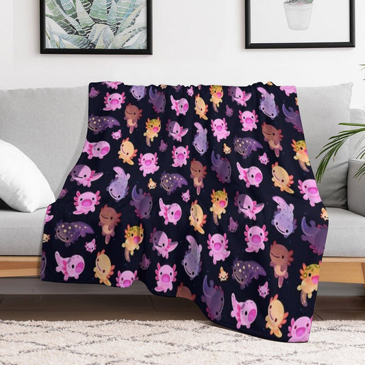 Happy Axolotl Throw Blanket