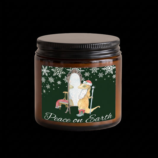 “Peace on Earth” Crested Gecko Soy Candle & Reindeer Socks Gift Set